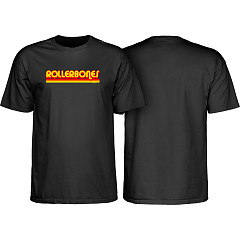 Rollerbones Retro Script T-Shirt - Black